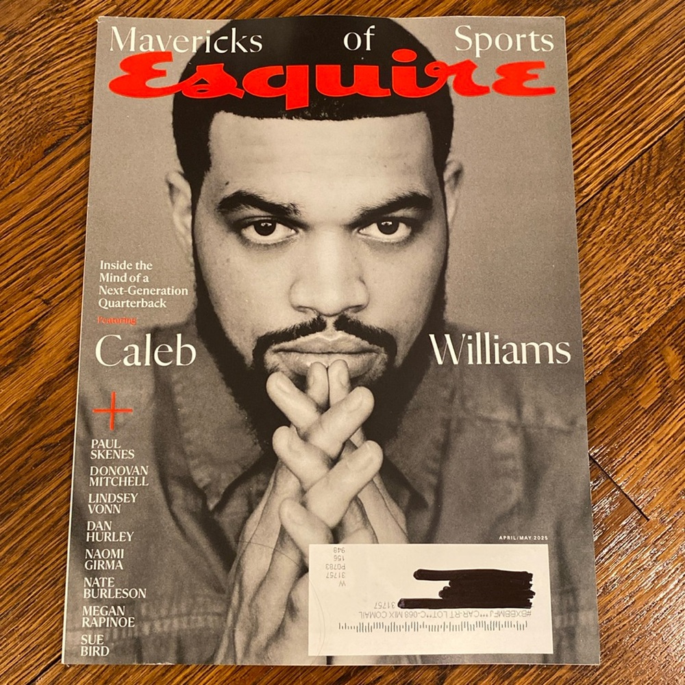 Esquire Magazine - April/May 2025 - Caleb Williams - Never read!   men men’s nfl